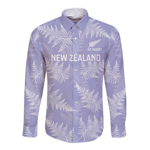 New Zealand Silver Fern Rugby Custom Long Sleeve Button Shirt Go Aotearoa Champions Purple Version - Aussie Hoodie