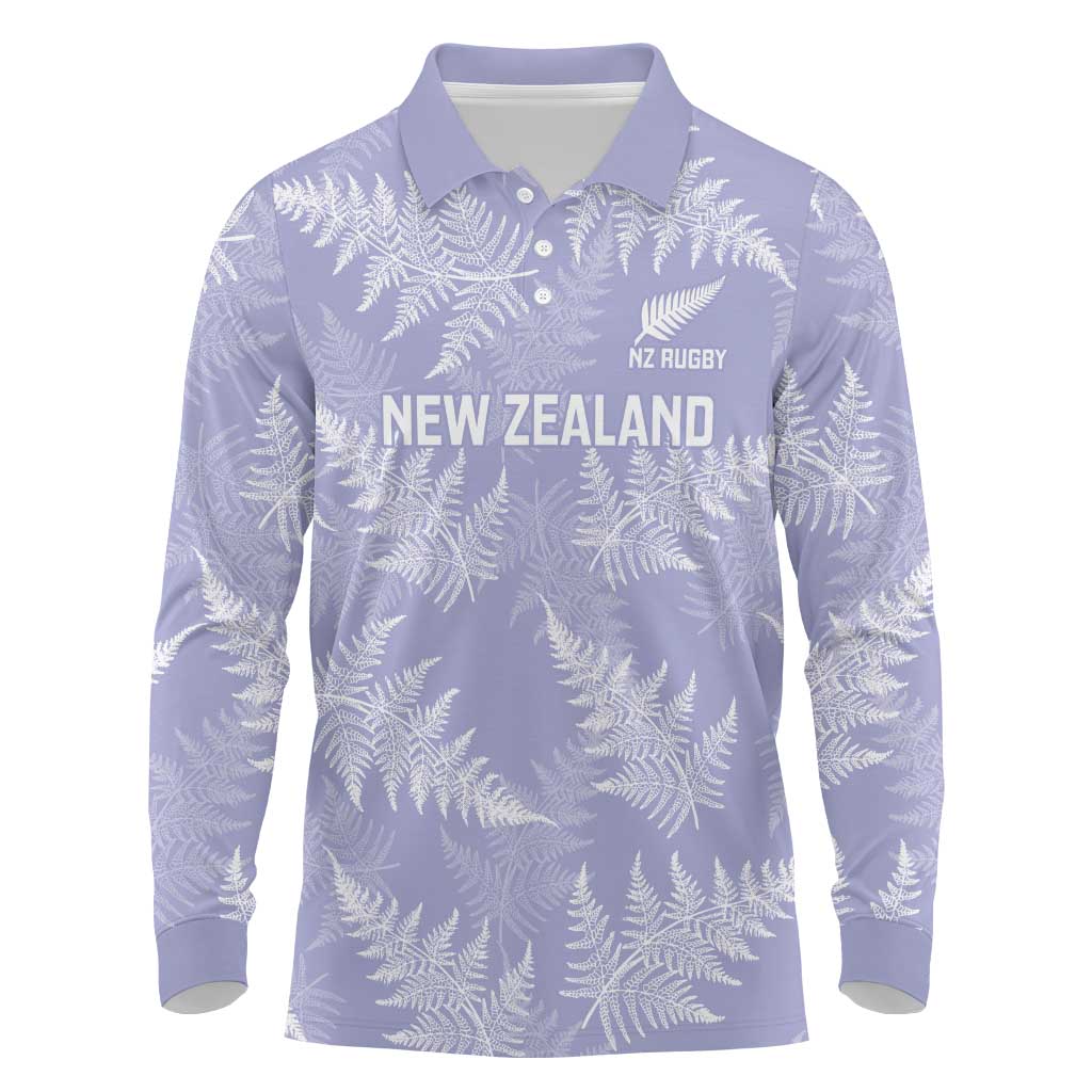New Zealand Silver Fern Rugby Custom Long Sleeve Polo Shirt Go Aotearoa Champions Purple Version - Aussie Hoodie