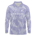 New Zealand Silver Fern Rugby Custom Long Sleeve Polo Shirt Go Aotearoa Champions Purple Version - Aussie Hoodie
