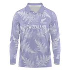 New Zealand Silver Fern Rugby Custom Long Sleeve Polo Shirt Go Aotearoa Champions Purple Version - Aussie Hoodie