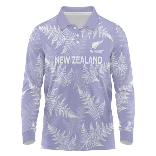 New Zealand Silver Fern Rugby Custom Long Sleeve Polo Shirt Go Aotearoa Champions Purple Version - Aussie Hoodie