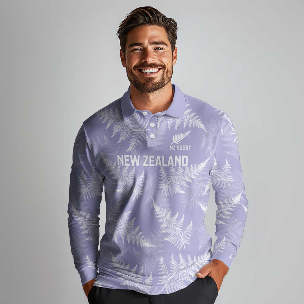 New Zealand Silver Fern Rugby Custom Long Sleeve Polo Shirt Go Aotearoa Champions Purple Version - Aussie Hoodie