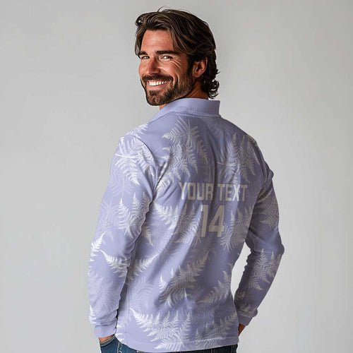 New Zealand Silver Fern Rugby Custom Long Sleeve Polo Shirt Go Aotearoa Champions Purple Version - Aussie Hoodie