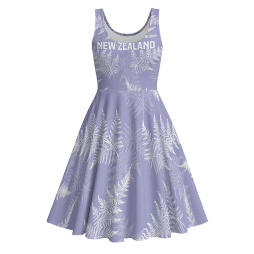 New Zealand Silver Fern Rugby Custom Midi Dress Go Aotearoa Champions Purple Version - Aussie Hoodie