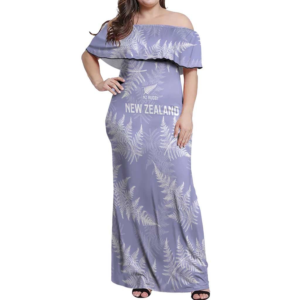 New Zealand Silver Fern Rugby Custom Off Shoulder Maxi Dress Go Aotearoa Champions Purple Version - Aussie Hoodie