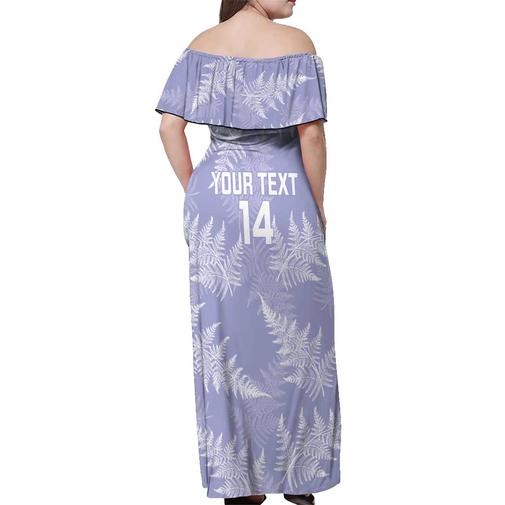 New Zealand Silver Fern Rugby Custom Off Shoulder Maxi Dress Go Aotearoa Champions Purple Version - Aussie Hoodie