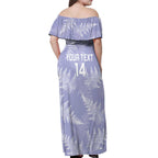 New Zealand Silver Fern Rugby Custom Off Shoulder Maxi Dress Go Aotearoa Champions Purple Version - Aussie Hoodie