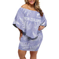 New Zealand Silver Fern Rugby Custom Off Shoulder Short Dress Go Aotearoa Champions Purple Version - Aussie Hoodie