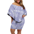 New Zealand Silver Fern Rugby Custom Off Shoulder Short Dress Go Aotearoa Champions Purple Version - Aussie Hoodie