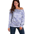 New Zealand Silver Fern Rugby Custom Off Shoulder Sweater Go Aotearoa Champions Purple Version - Aussie Hoodie