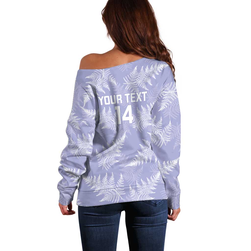 New Zealand Silver Fern Rugby Custom Off Shoulder Sweater Go Aotearoa Champions Purple Version - Aussie Hoodie