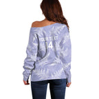 New Zealand Silver Fern Rugby Custom Off Shoulder Sweater Go Aotearoa Champions Purple Version - Aussie Hoodie