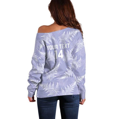 New Zealand Silver Fern Rugby Custom Off Shoulder Sweater Go Aotearoa Champions Purple Version - Aussie Hoodie
