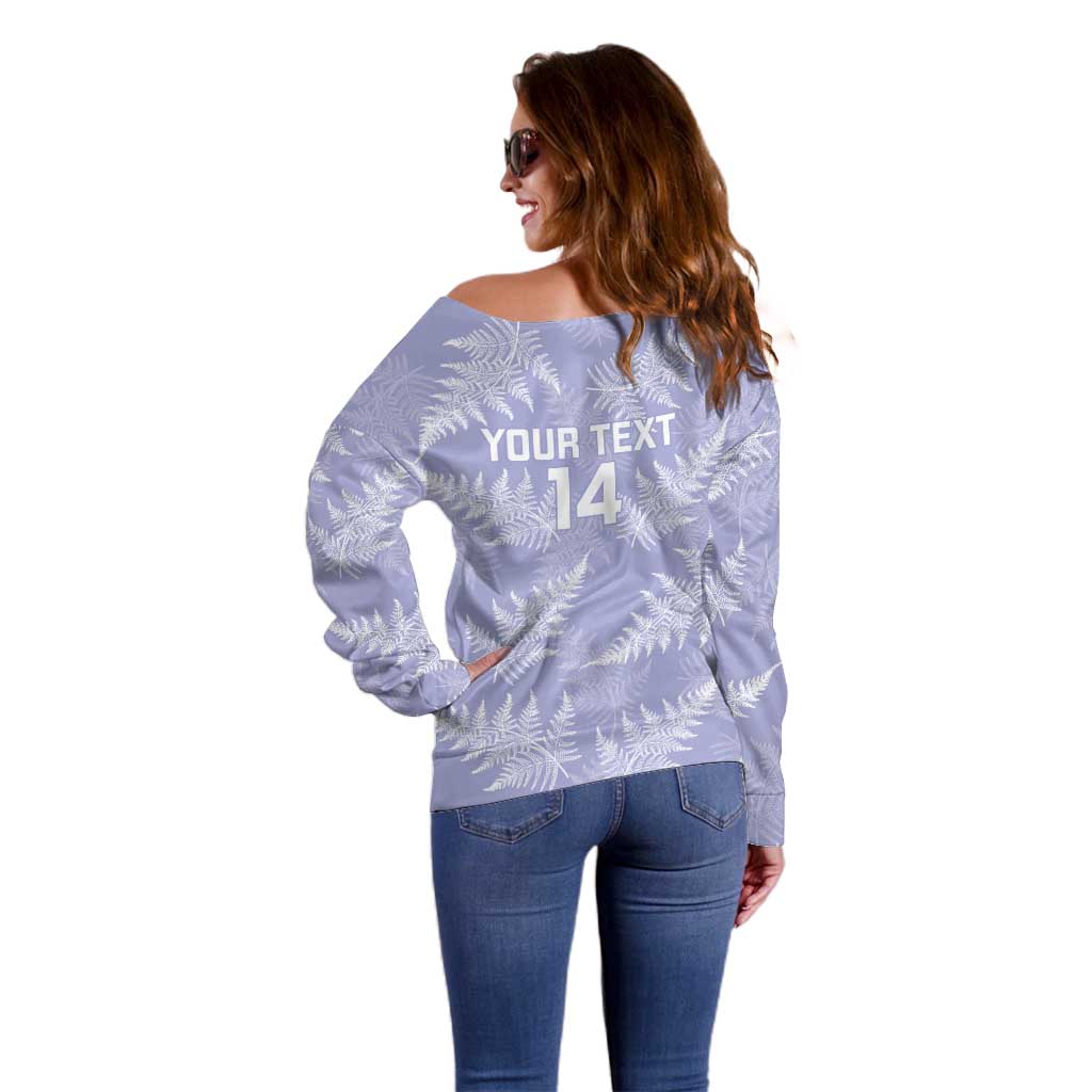 New Zealand Silver Fern Rugby Custom Off Shoulder Sweater Go Aotearoa Champions Purple Version - Aussie Hoodie