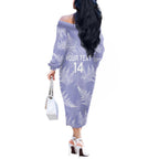 New Zealand Silver Fern Rugby Custom Off The Shoulder Long Sleeve Dress Go Aotearoa Champions Purple Version - Aussie Hoodie