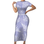 New Zealand Silver Fern Rugby Custom Short Sleeve Bodycon Dress Go Aotearoa Champions Purple Version - Aussie Hoodie