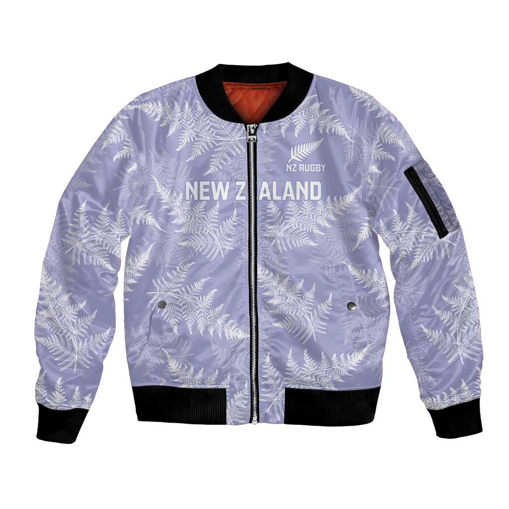 New Zealand Silver Fern Rugby Custom Sleeve Zip Bomber Jacket Go Aotearoa Champions Purple Version - Aussie Hoodie