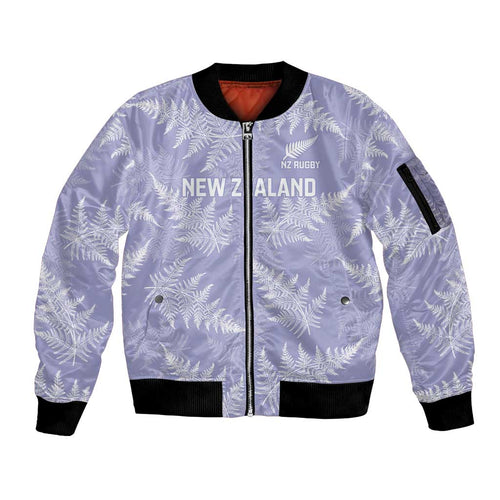 New Zealand Silver Fern Rugby Custom Sleeve Zip Bomber Jacket Go Aotearoa Champions Purple Version - Aussie Hoodie