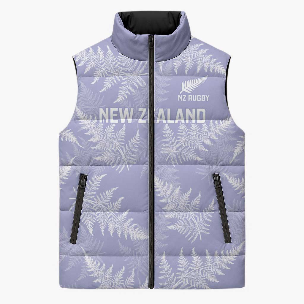 New Zealand Silver Fern Rugby Custom Sleeveless Puffer Jacket Go Aotearoa Champions Purple Version - Aussie Hoodie