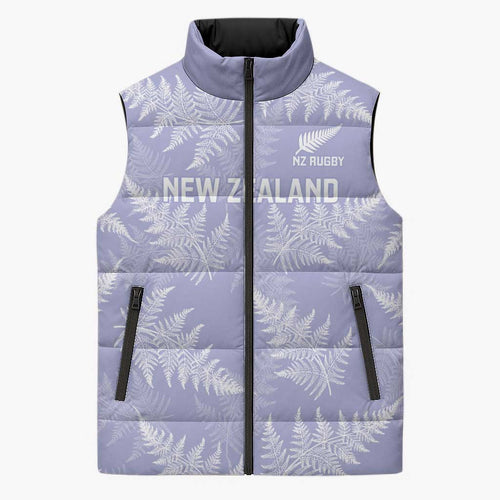 New Zealand Silver Fern Rugby Custom Sleeveless Puffer Jacket Go Aotearoa Champions Purple Version - Aussie Hoodie