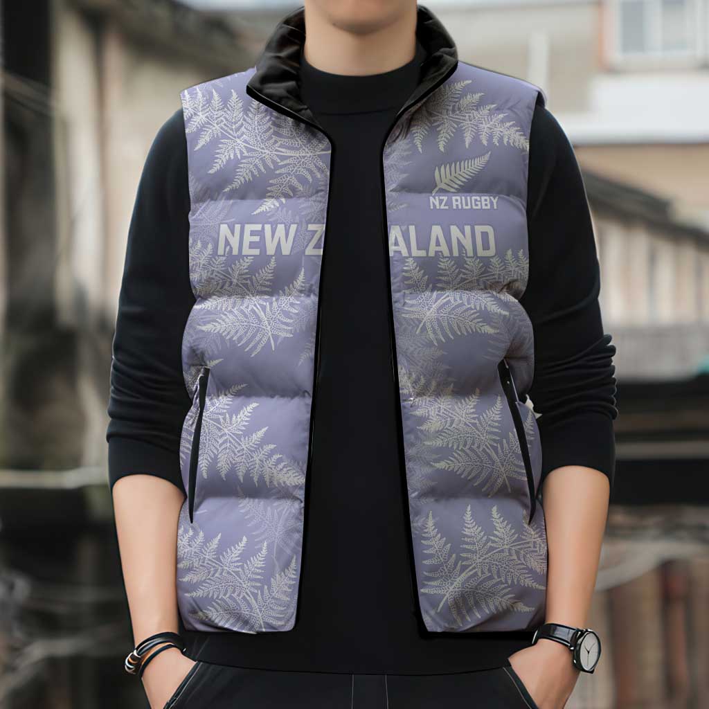 New Zealand Silver Fern Rugby Custom Sleeveless Puffer Jacket Go Aotearoa Champions Purple Version - Aussie Hoodie