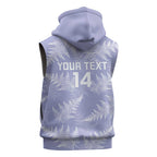 New Zealand Silver Fern Rugby Custom Sleeveless Zip Hoodie Go Aotearoa Champions Purple Version LT14