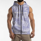 New Zealand Silver Fern Rugby Custom Sleeveless Zip Hoodie Go Aotearoa Champions Purple Version LT14