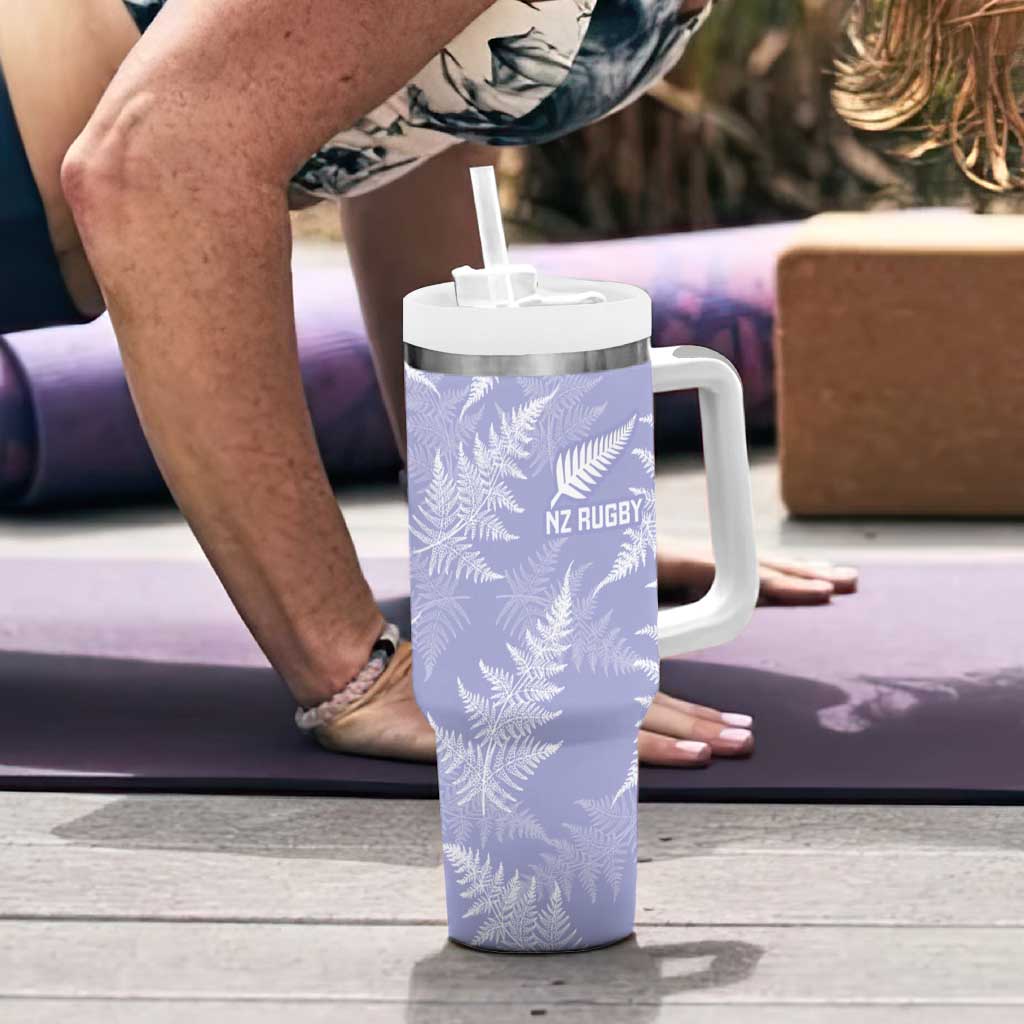 New Zealand Silver Fern Rugby Custom Tumbler With Handle Go Aotearoa Champions Purple Version - Aussie Hoodie