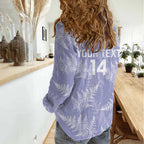 New Zealand Silver Fern Rugby Custom Women Casual Shirt Go Aotearoa Champions Purple Version - Aussie Hoodie