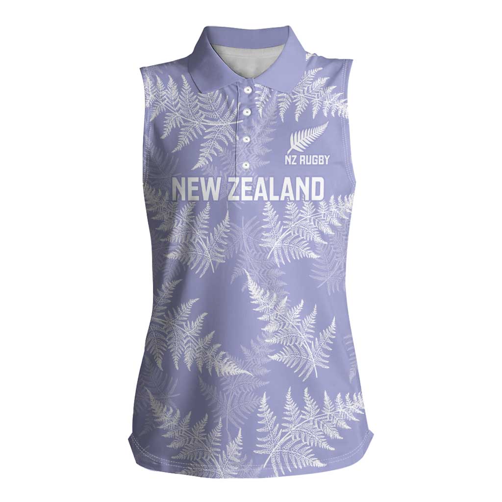 New Zealand Silver Fern Rugby Custom Women Sleeveless Polo Shirt Go Aotearoa Champions Purple Version - Aussie Hoodie