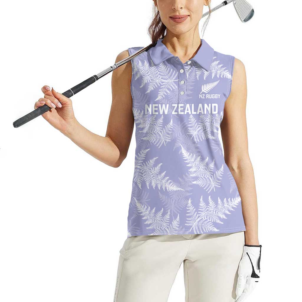 New Zealand Silver Fern Rugby Custom Women Sleeveless Polo Shirt Go Aotearoa Champions Purple Version - Aussie Hoodie