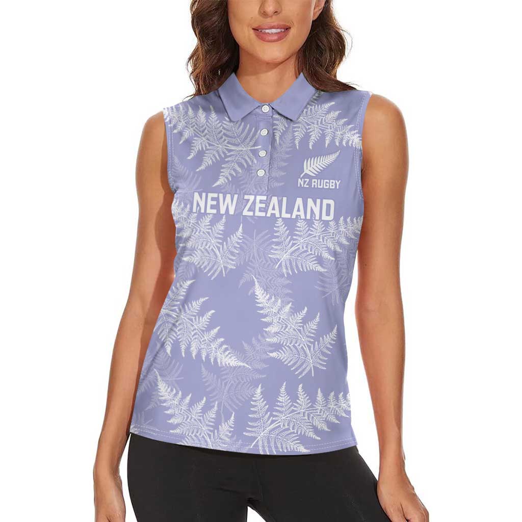 New Zealand Silver Fern Rugby Custom Women Sleeveless Polo Shirt Go Aotearoa Champions Purple Version - Aussie Hoodie