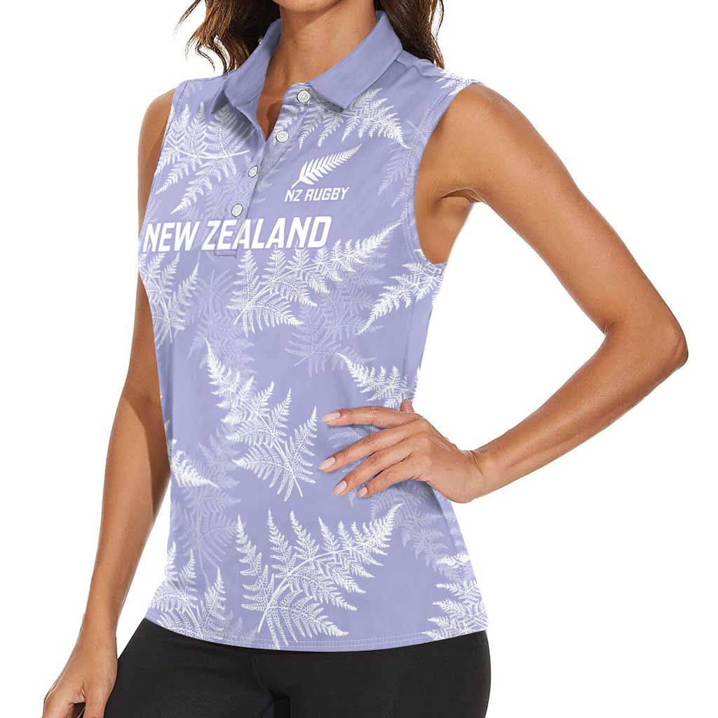 New Zealand Silver Fern Rugby Custom Women Sleeveless Polo Shirt Go Aotearoa Champions Purple Version - Aussie Hoodie