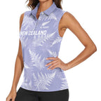 New Zealand Silver Fern Rugby Custom Women Sleeveless Polo Shirt Go Aotearoa Champions Purple Version - Aussie Hoodie