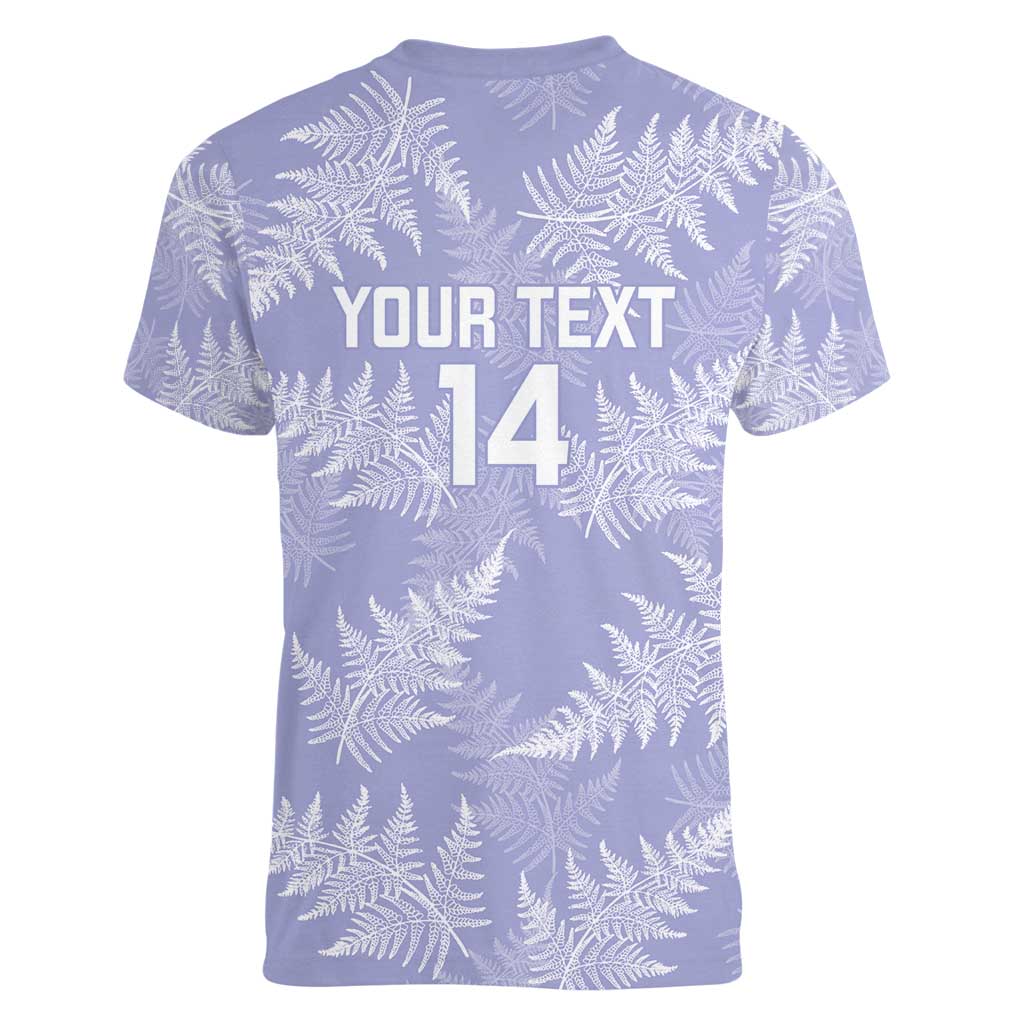 New Zealand Silver Fern Rugby Custom Women V-Neck T-Shirt Go Aotearoa Champions Purple Version - Aussie Hoodie
