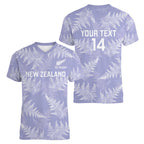 New Zealand Silver Fern Rugby Custom Women V-Neck T-Shirt Go Aotearoa Champions Purple Version - Aussie Hoodie