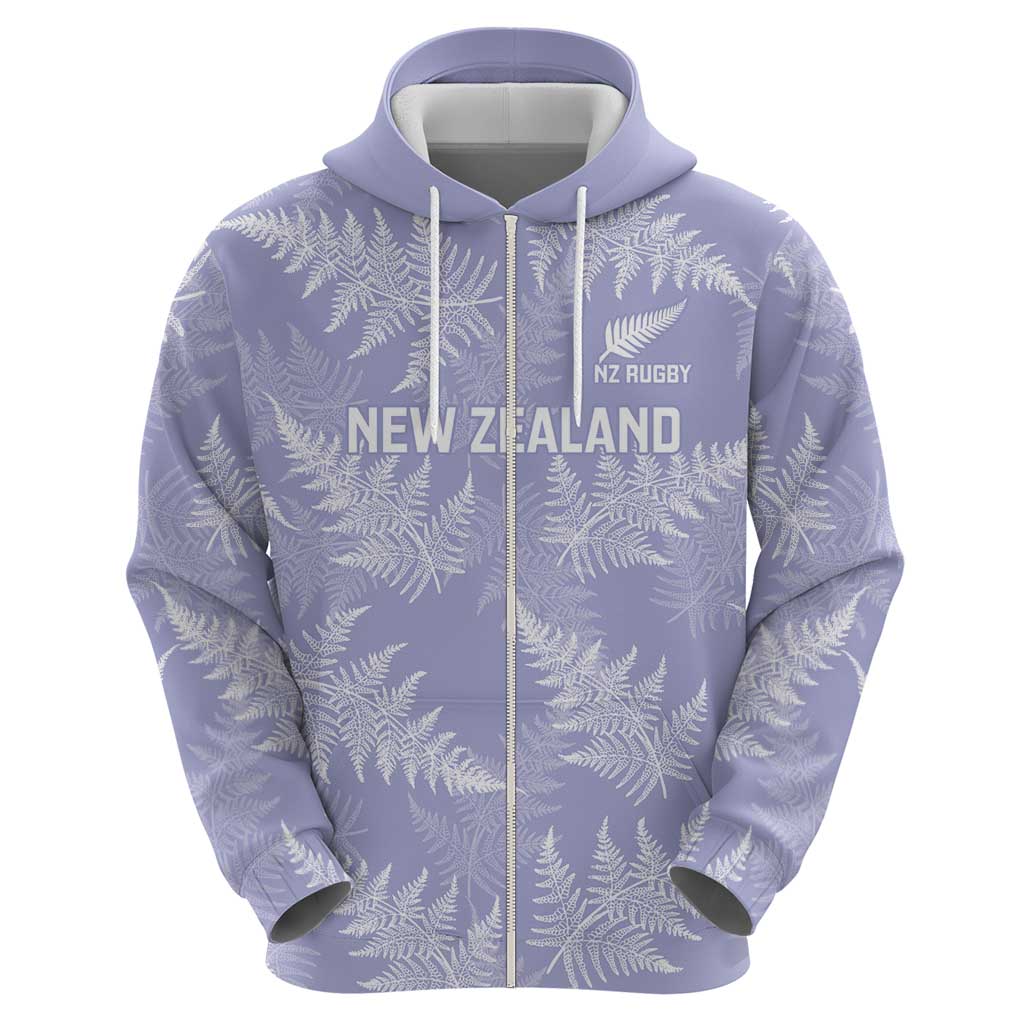 New Zealand Silver Fern Rugby Custom Zip Hoodie Go Aotearoa Champions Purple Version - Aussie Hoodie