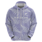 New Zealand Silver Fern Rugby Custom Zip Hoodie Go Aotearoa Champions Purple Version - Aussie Hoodie