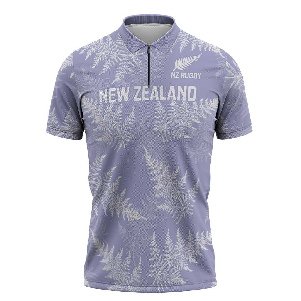 New Zealand Silver Fern Rugby Custom Zipper Polo Shirt Go Aotearoa Champions Purple Version - Aussie Hoodie