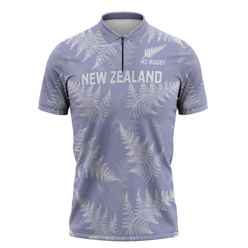 New Zealand Silver Fern Rugby Custom Zipper Polo Shirt Go Aotearoa Champions Purple Version - Aussie Hoodie