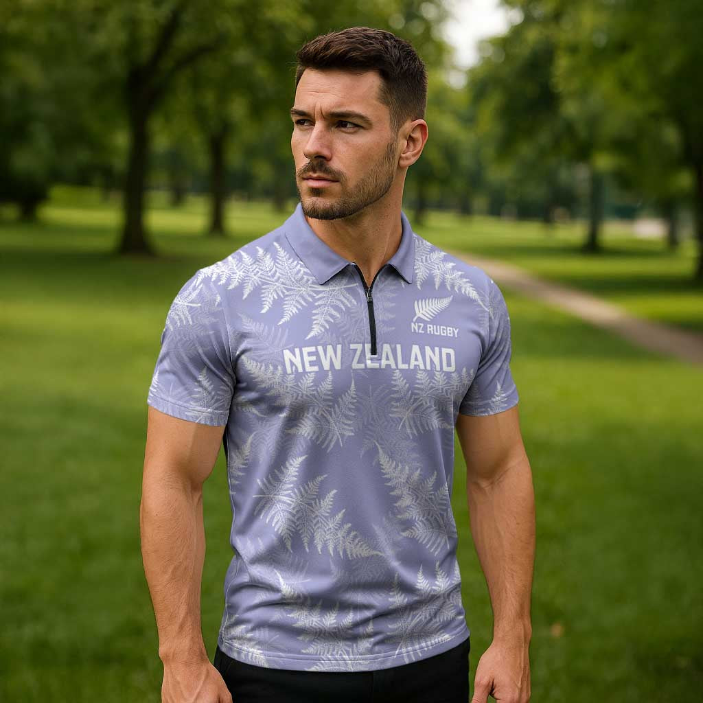 New Zealand Silver Fern Rugby Custom Zipper Polo Shirt Go Aotearoa Champions Purple Version - Aussie Hoodie
