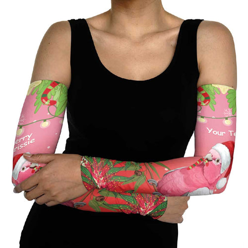 Galah Australia Christmas Arm Sleeves Merry Chrissie Bottlebrushes - Aussie Hoodie