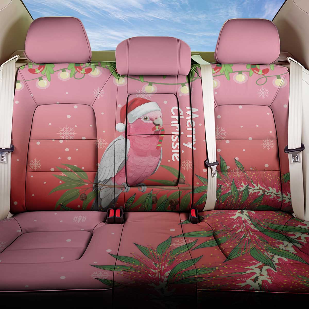 Galah Australia Christmas Back Car Seat Cover Merry Chrissie Bottlebrushes - Aussie Hoodie