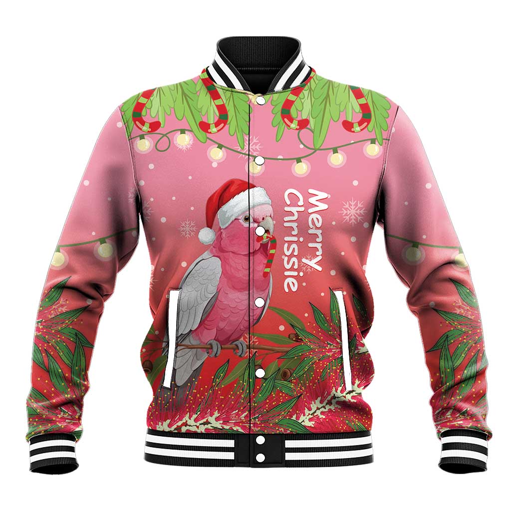 Personalised Galah Australia Christmas Baseball Jacket Merry Chrissie Bottlebrushes - Aussie Hoodie