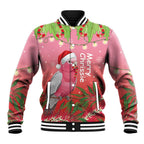 Personalised Galah Australia Christmas Baseball Jacket Merry Chrissie Bottlebrushes - Aussie Hoodie
