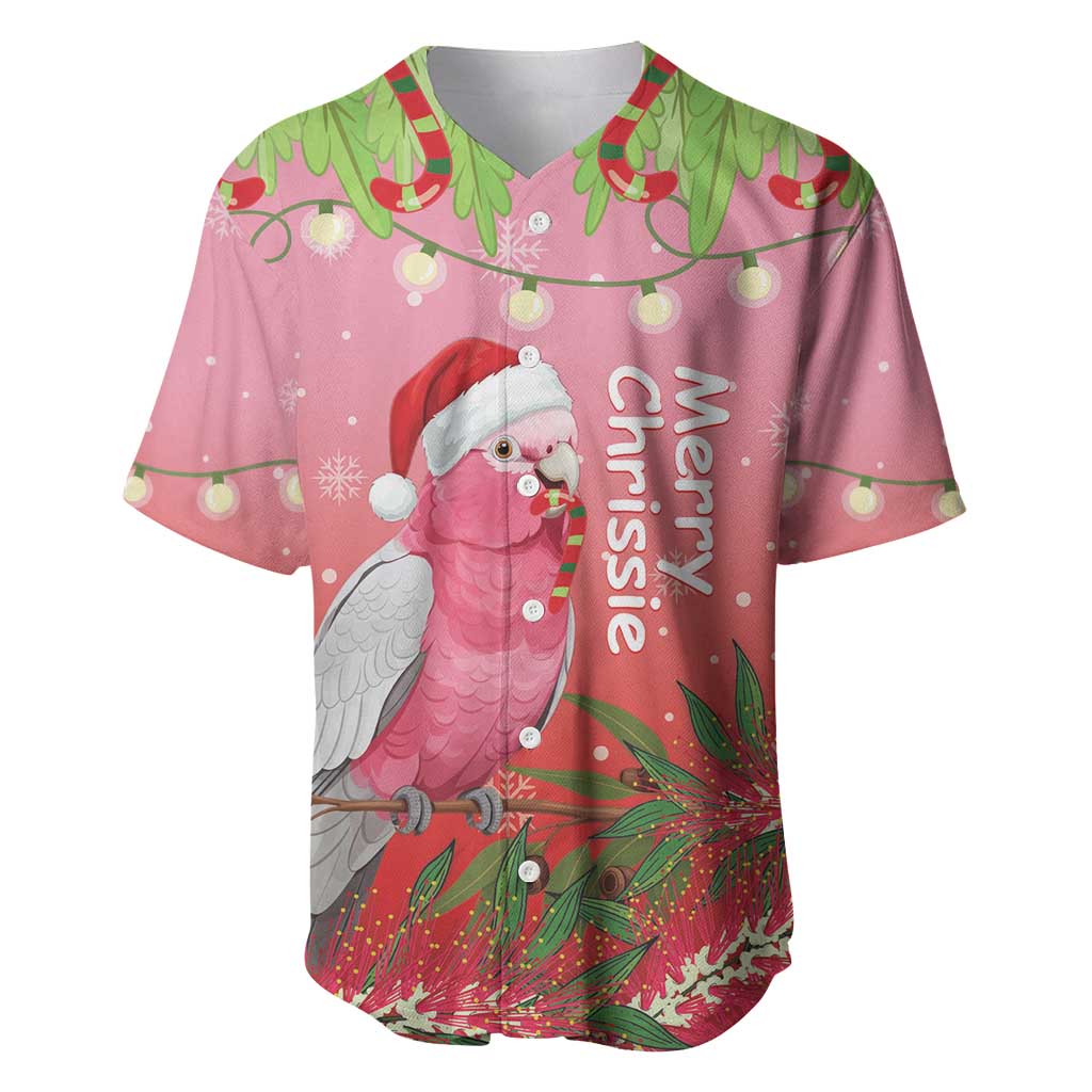 Personalised Galah Australia Christmas Baseball Jersey Merry Chrissie Bottlebrushes - Aussie Hoodie