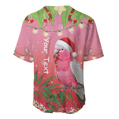 Personalised Galah Australia Christmas Baseball Jersey Merry Chrissie Bottlebrushes - Aussie Hoodie
