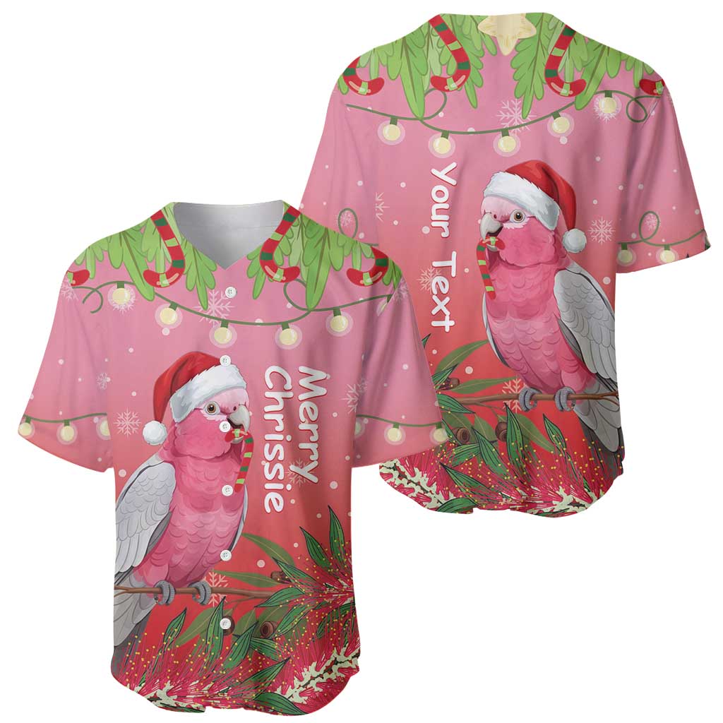 Personalised Galah Australia Christmas Baseball Jersey Merry Chrissie Bottlebrushes - Aussie Hoodie