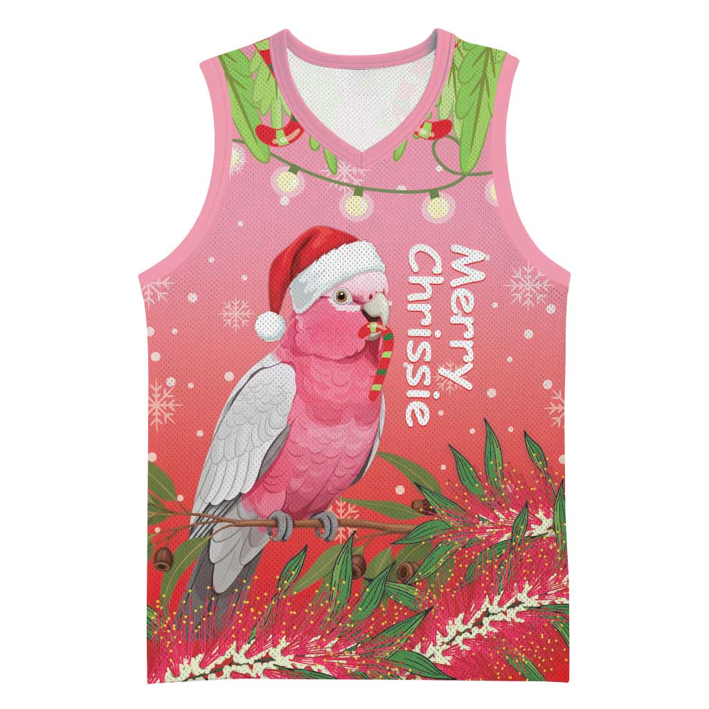 Personalised Galah Australia Christmas Basketball Jersey Merry Chrissie Bottlebrushes - Aussie Hoodie