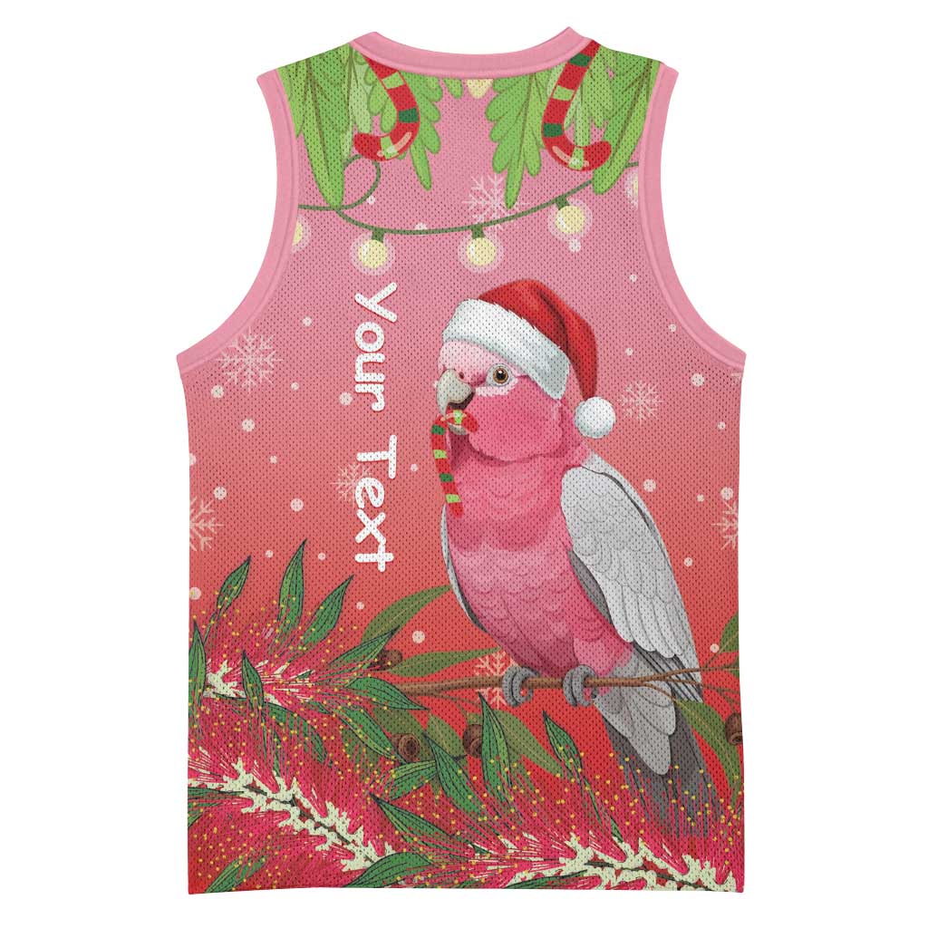 Personalised Galah Australia Christmas Basketball Jersey Merry Chrissie Bottlebrushes - Aussie Hoodie